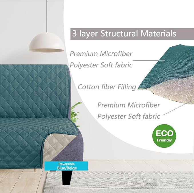 U-NICE HOME Futon Sofa Covers Reversible Sofa Slipcover Armless Cover Furniture - Image 3