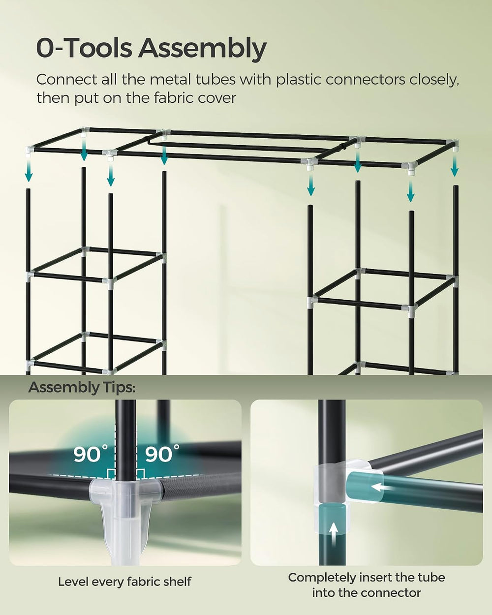 SONGMICS Closet Wardrobe, Portable Closet, Clothes Storage Organizer