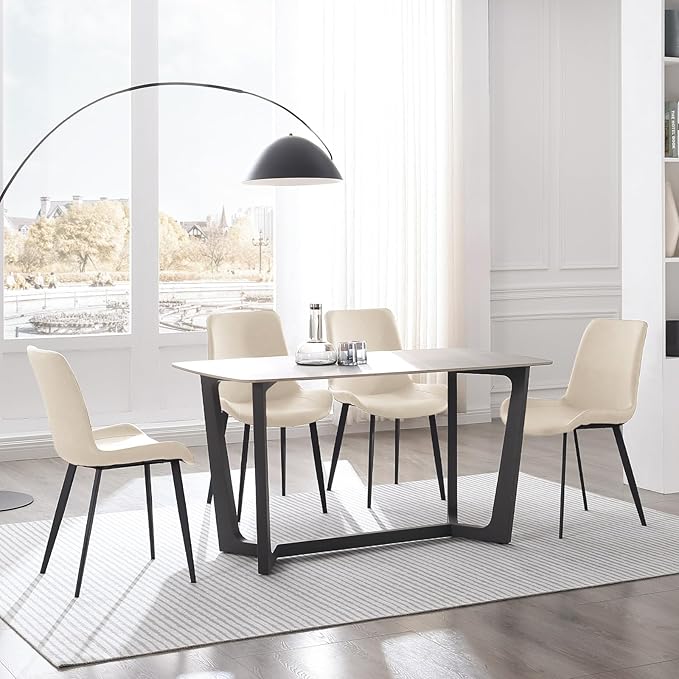 Dining Chairs, Modern PU Leather Dining Chairs, Dining Room Chairs with Sturd...