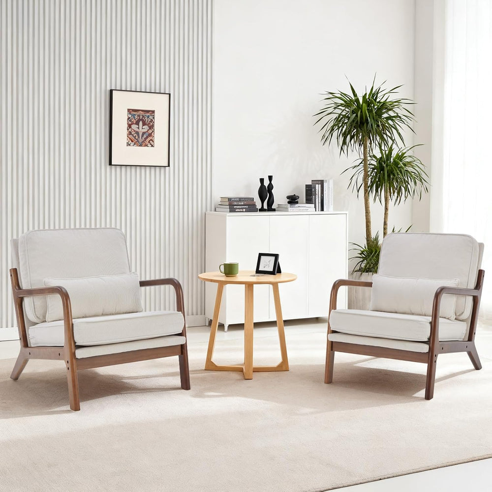 DUMOS Mid Century Accent Chairs Set of 2, 16'' Seat Height Lounge Chair