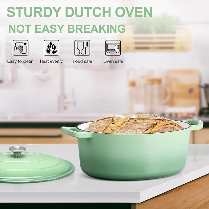 E-far 7QT Oval Dutch Oven Pot