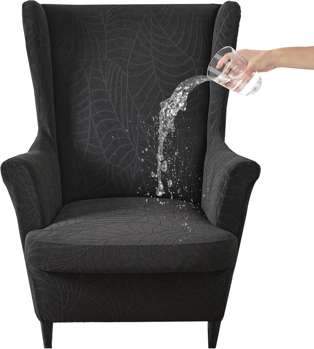 HZDHCLH Waterproof Wingback Chair Slipcovers 2 Piece,Stretch Spandex Wing Cha...