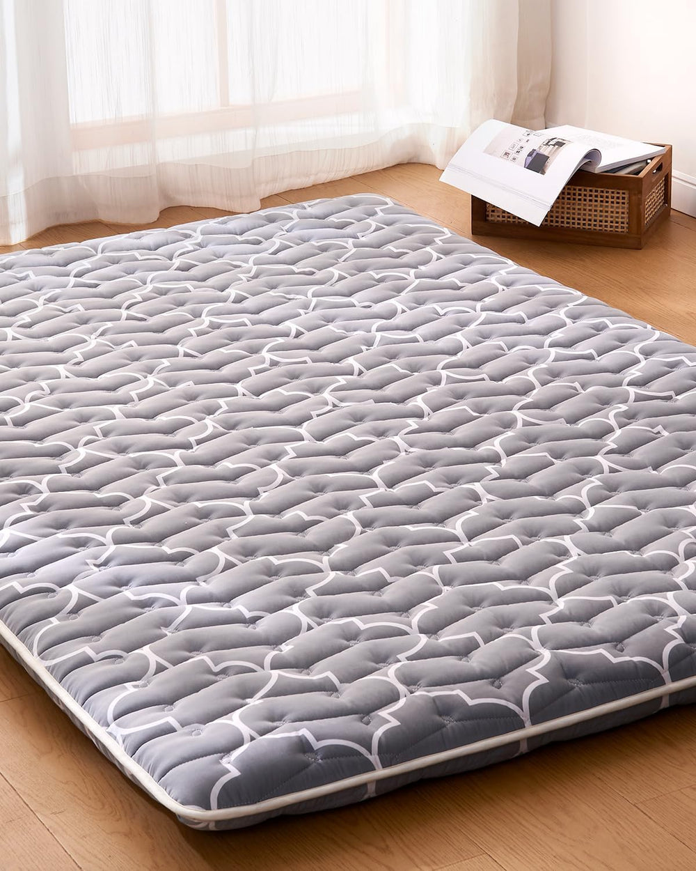 6th Generation Japanese Floor Futon Mattress - Extra-Thick 9-Layer Modern Fut...