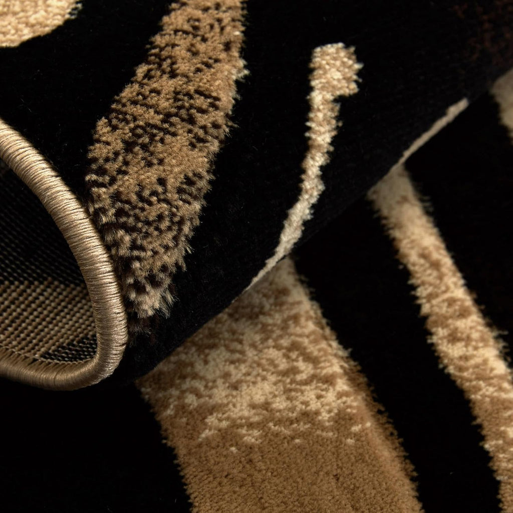 Home Dynamix Tribeca Fawn Area Rug 3 Piece Set, Animals Black/Ivory