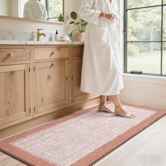 60x24 Long Bathroom Rugs Washable Non Slip, Soft Absorbent Quick Dry Mats - Image 3