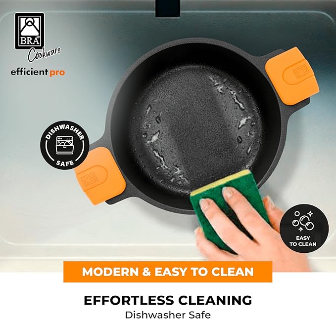 BRA COOKWARE Efficient Pro Nonstick Stock Pot w/Lid | 8 Inch 3.2 Quart Cooking - Image 6