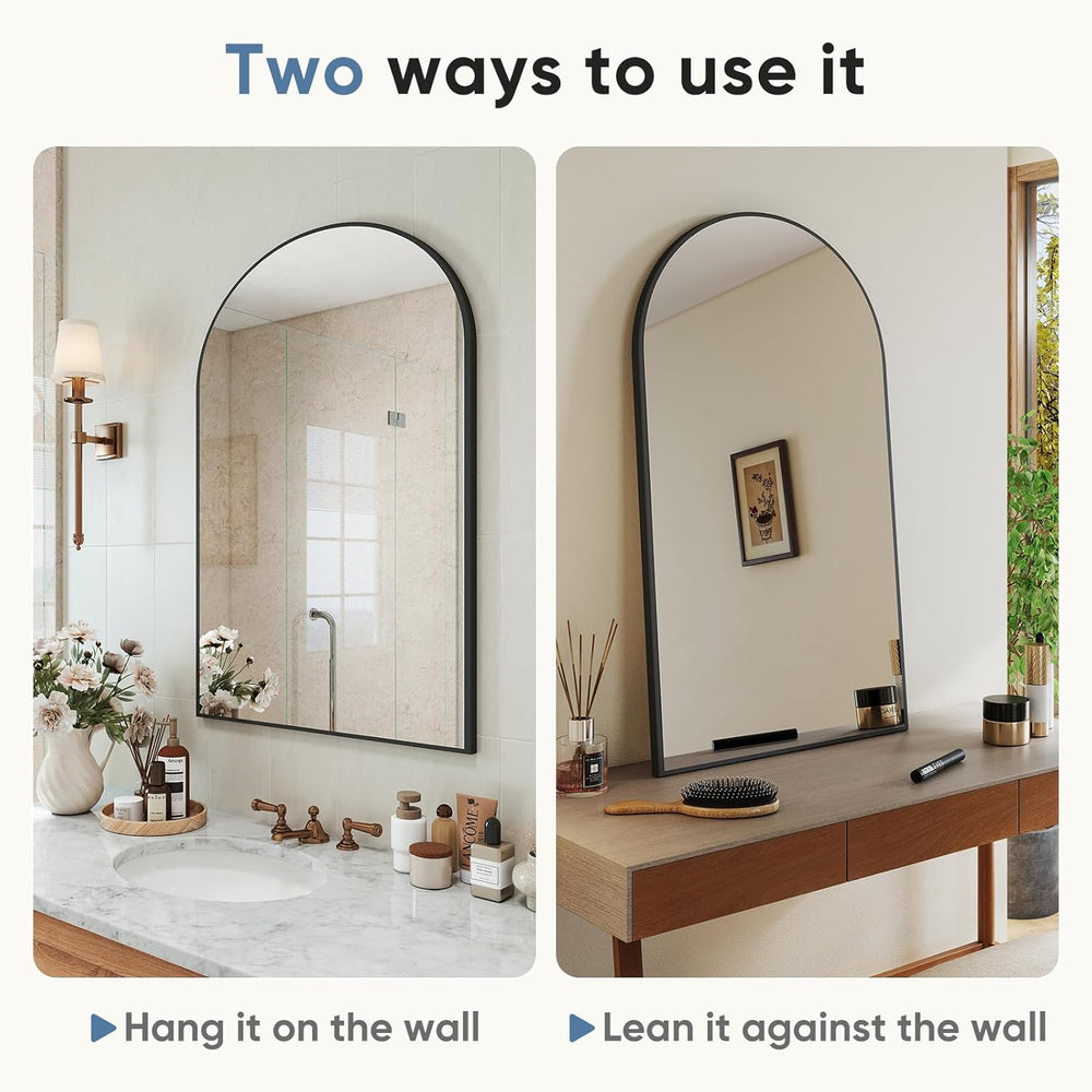 NEWBULIG 24"X36" Arched Bathroom Mirror for Over Sink, Wall Vanity ...