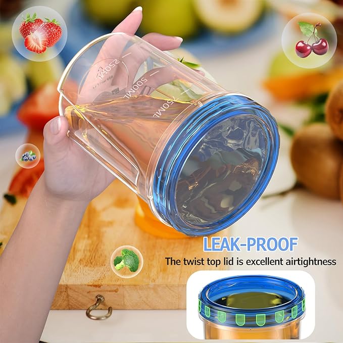 6 Pack-32 OZ Freezer Storage Containers, Round Plastic Containers - Image 5