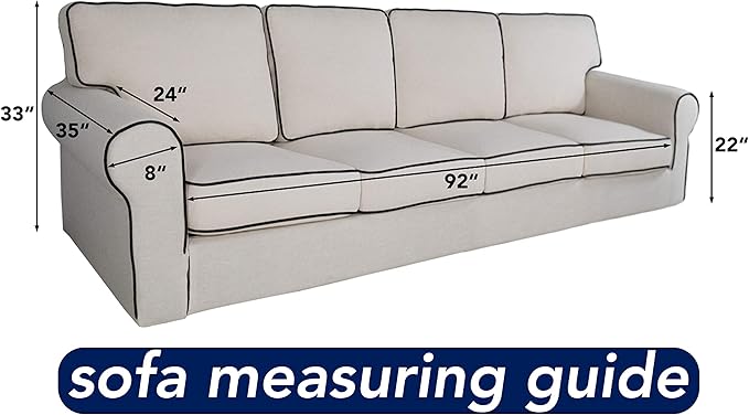 PureFit Super Stretch 4 Seater Sofa Slipcover – Spandex Non Slip Soft Couch - Image 6