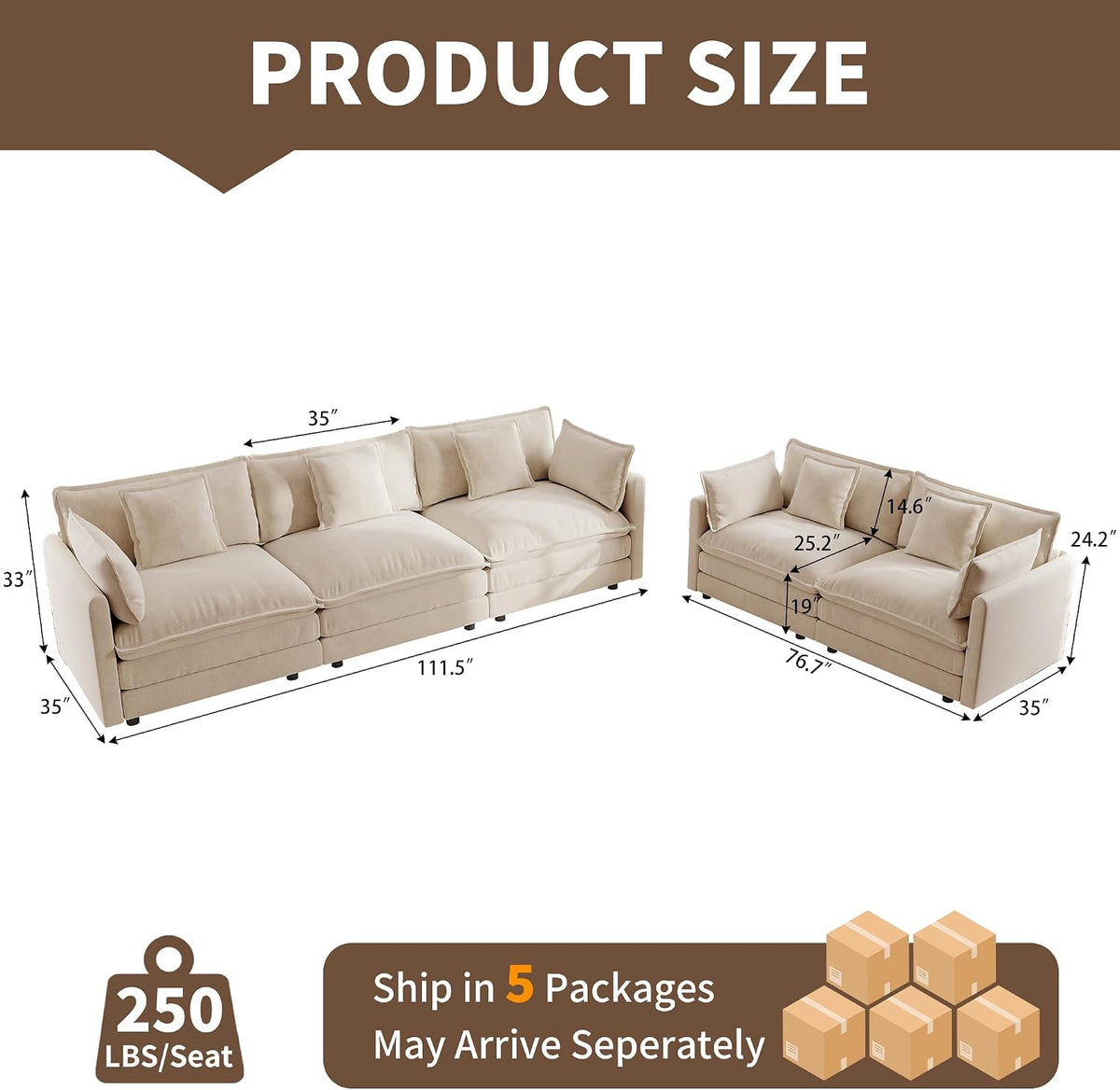 couch and loveseat set 2 piece cloud sofa shown in use
