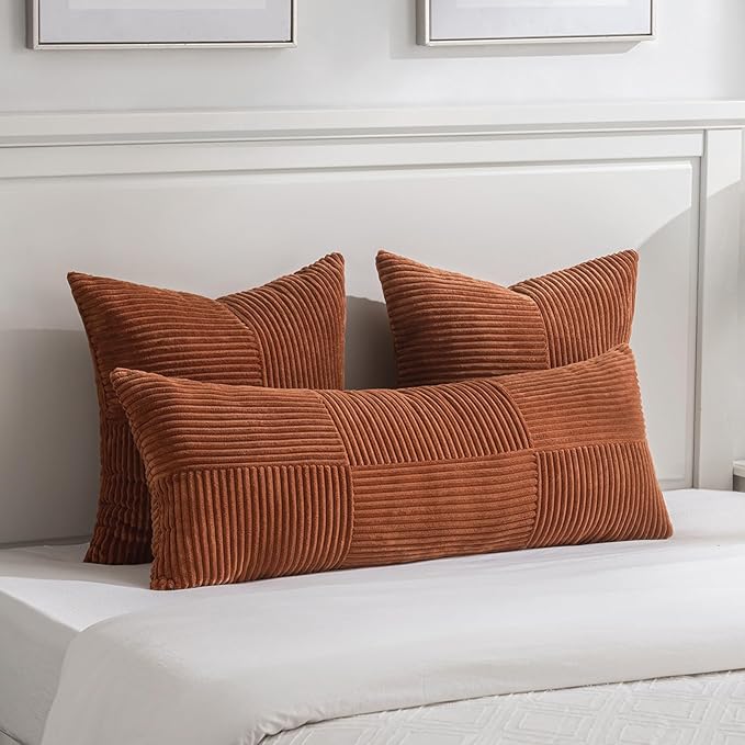 Fancy Homi 2 Packs Rust Decorative Throw Pillow Covers 20x20 Inch - Image 5