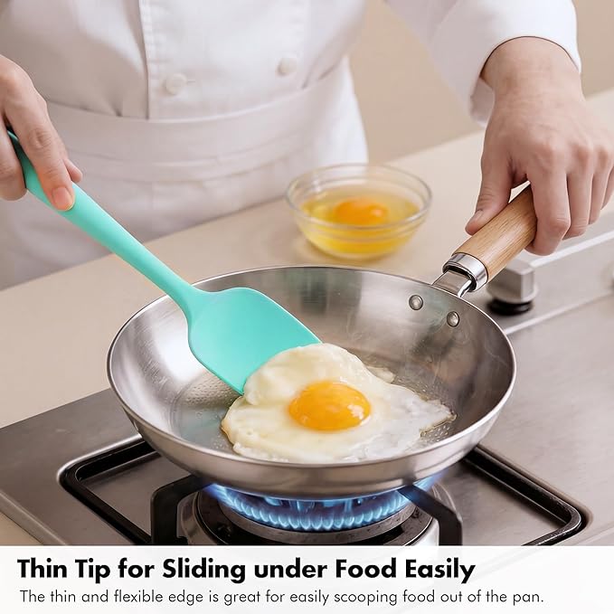 Silicone Spoonula Set: 600ºF Heat Resistant Food Grade Cooking Baking Utensils - Image 6