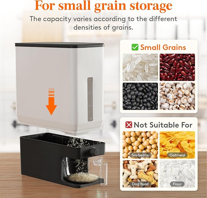Lifewit 2 Pack Rice Dispenser 25 Lbs, Rice Storage Container Sealed Moisture