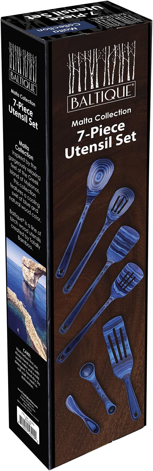 Totally Bamboo Baltique Malta Collection 7 Piece Cooking Utensil Set, Safe - Image 4