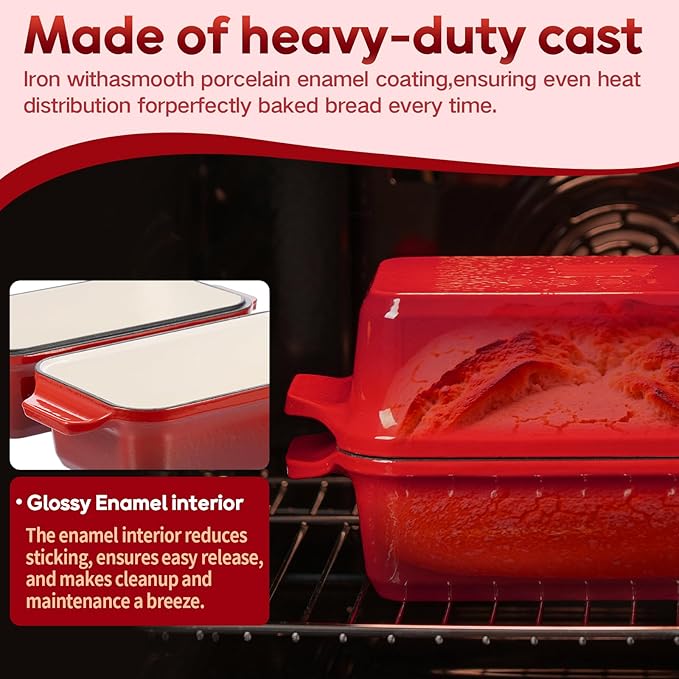 Enameled Cast Iron Dutch Oven for Sourdough Bread Baking, 9×5 Dutch Oven Pot - Image 7