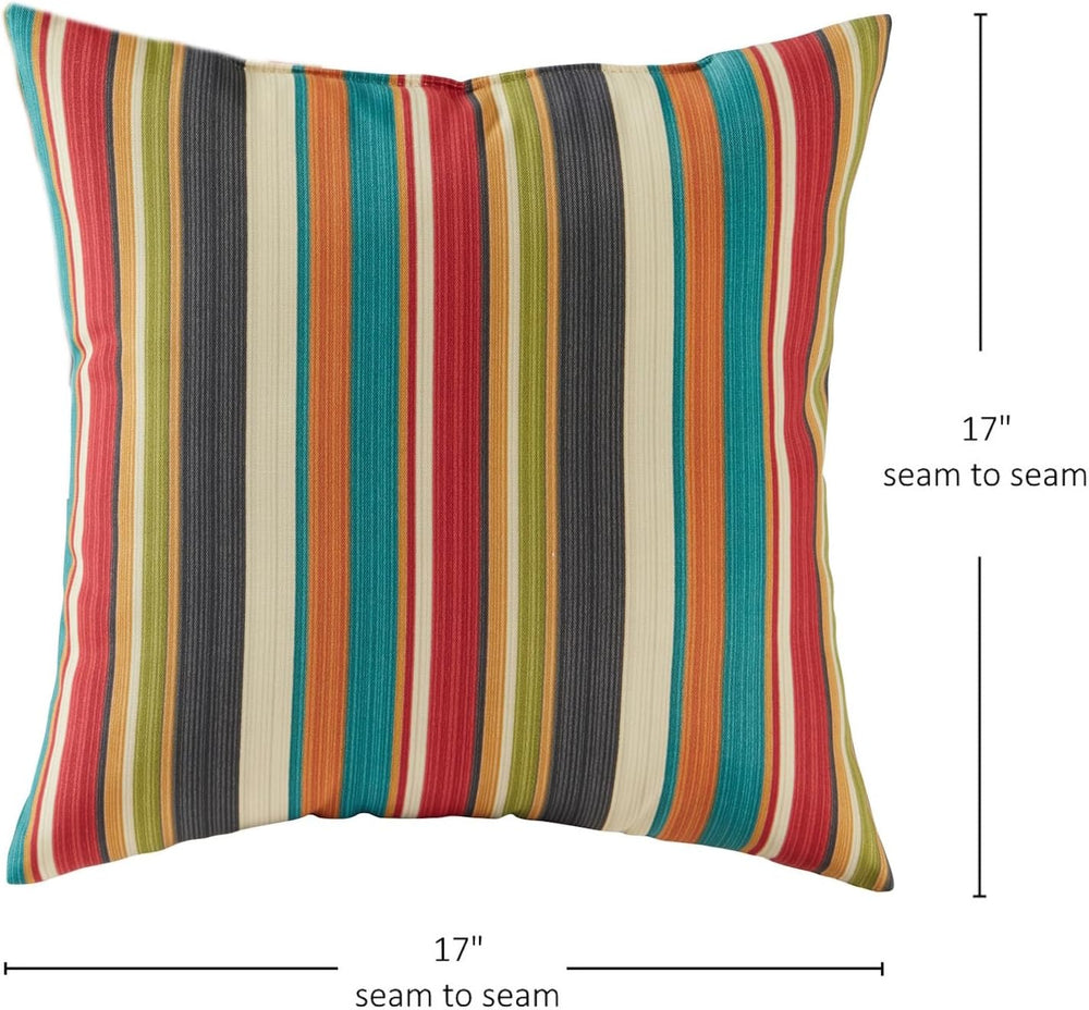Greendale Home Fashions Outdoor 17-inch Square Decorative Throw Pillow, 2-Pac...