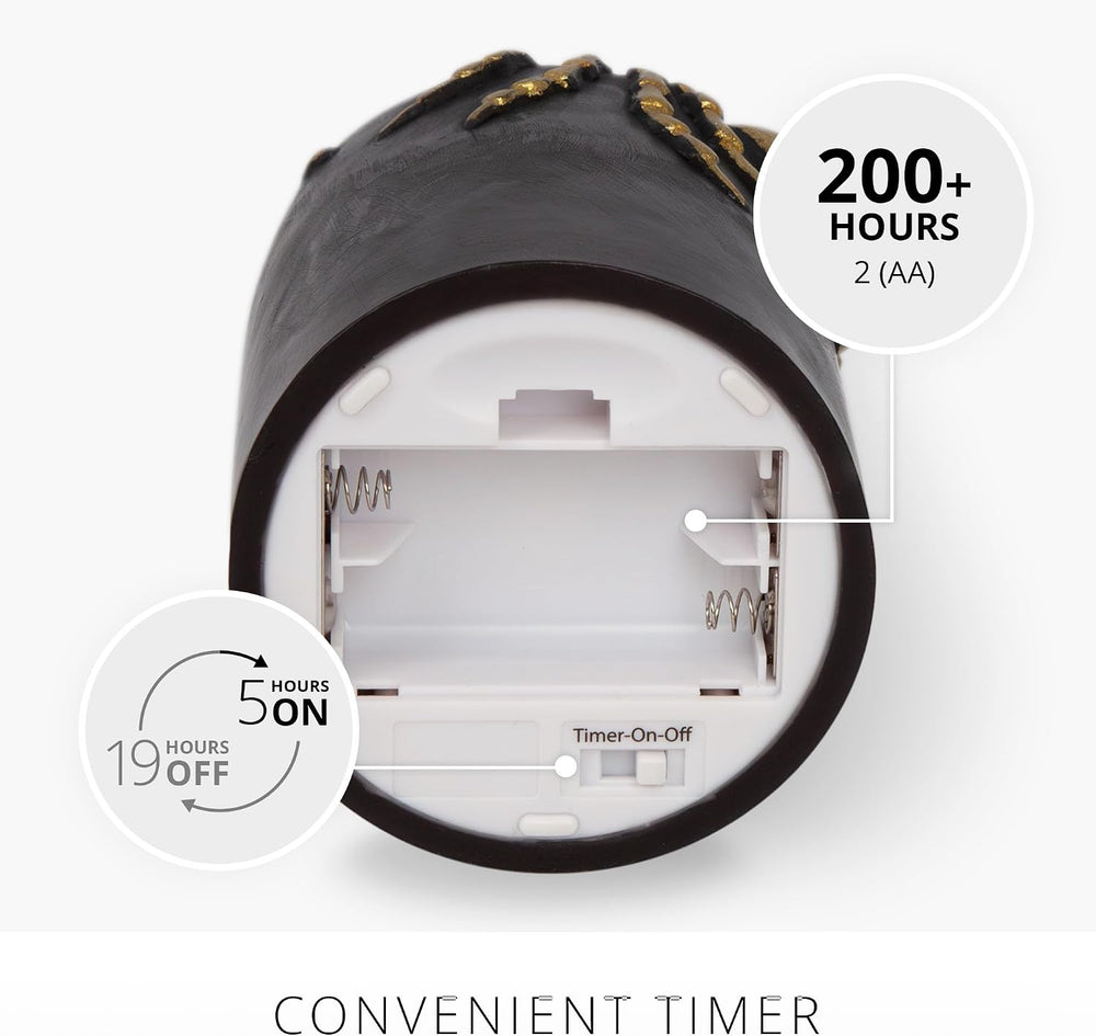 Luminara Spider Flameless LED Candle, Black & Gold 3" x 4.5", M...