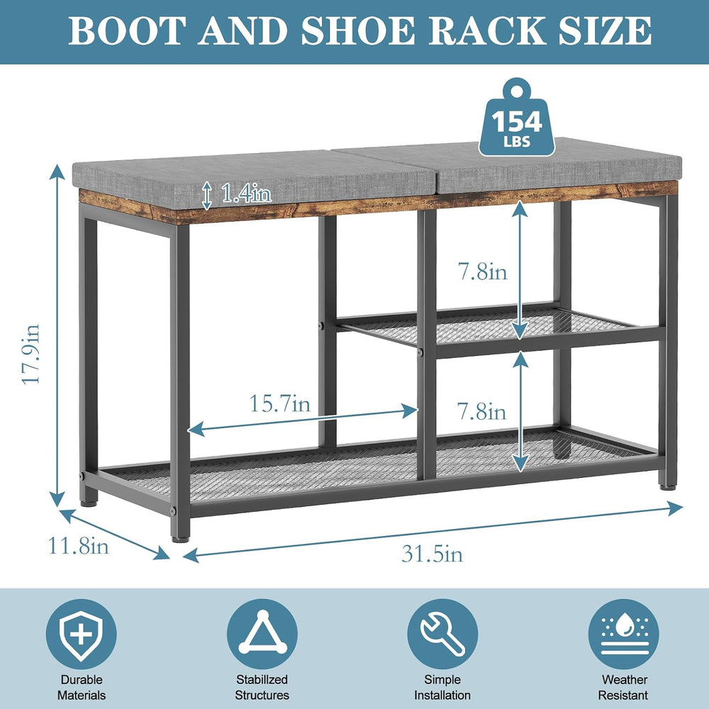 Shoe Rack for Entryway, Freestanding Hidden Shoe Storage Organizer, Boot Shoe...