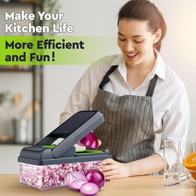 MealHelper 12-in-1 Vegetable Chopper, 7 Blade Veggie Chopper, Practical Food - Image 7