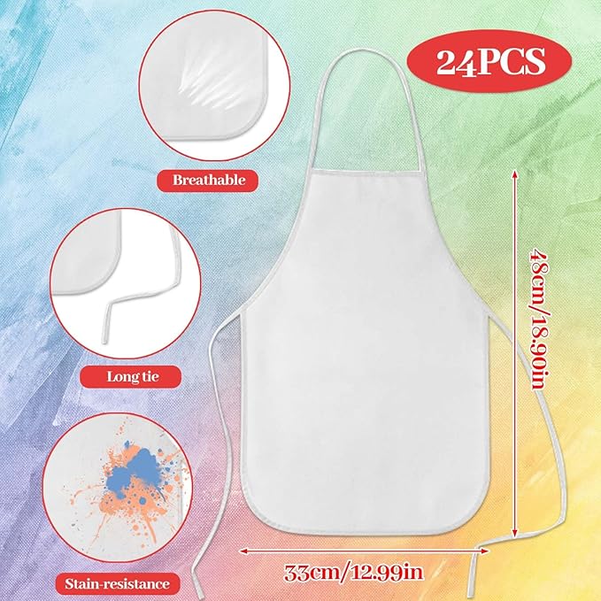 KUUQA 16/24/30/36/40Pcs Kids Apron Painting Aprons - Image 2