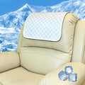 Cooling Headrest Cover for Recline Chair,Cool Breathable Headrest Protector for Hot Sleepers, Super Non-Slip Seat Cover for Sofa, Loveseat, Couch & Office Chair, Washable 17x27, Cool-Checkerboard