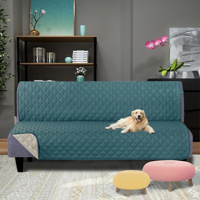U-NICE HOME Futon Sofa Covers Reversible Sofa Slipcover Armless Cover Furniture - Image 2
