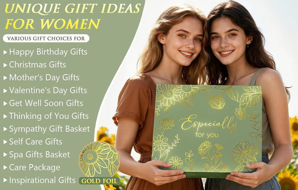 Birthday Gifts for Women Get Well Soon Spa Gift Baskets Self Care Package | Thinking of You After Surgery Thank You Gifts Set, Relaxation Christmas Sunflower Gifts for Women Mom Best Friend Sister Wife