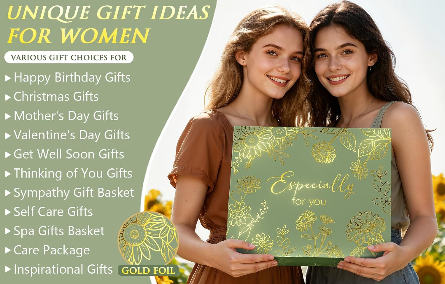 Birthday Gifts for Women Get Well Soon Spa Gift Baskets Self Care Package | Thinking of You After Surgery Thank You Gifts Set, Relaxation Christmas Sunflower Gifts for Women Mom Best Friend Sister Wife