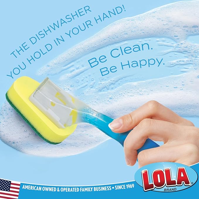 LOLA Dish Brush w/Soap Dispenser Wand, 12 Brushes w/Heads & 72 Refills - Image 7
