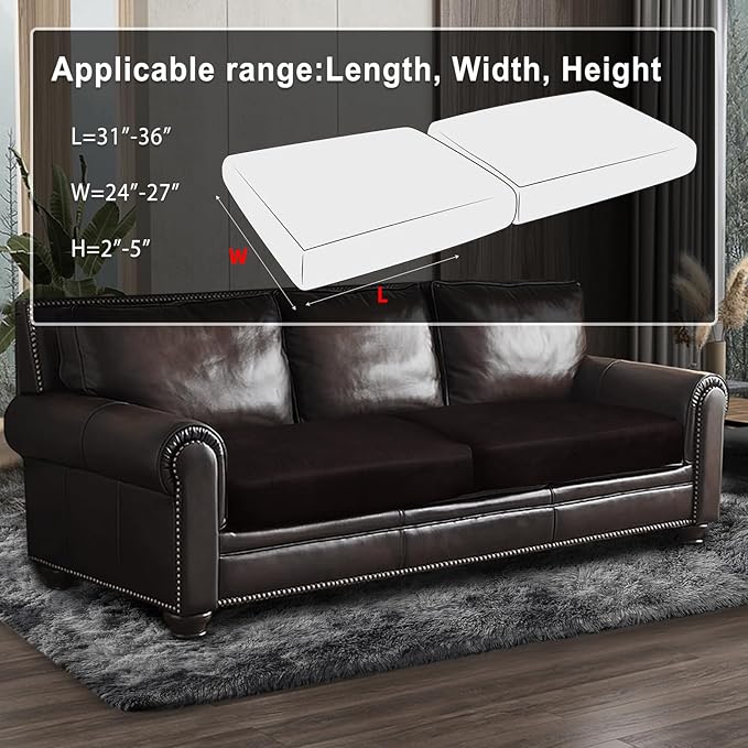 Leather Look Couch Cushion Covers Sofa Seat Slipcovers Sets Couches Furniture - Image 3