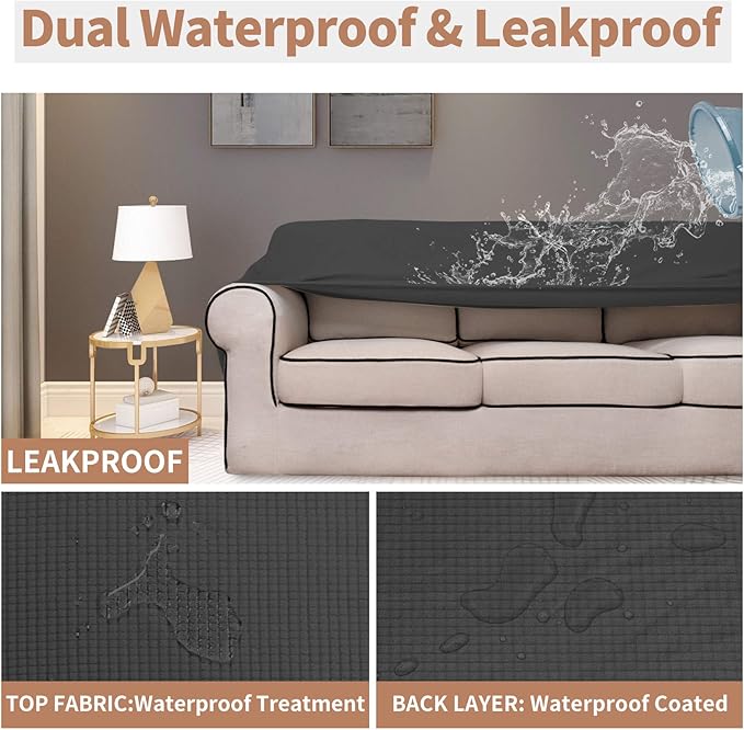 Easy-Going 100% Waterproof Couch Cover, Dual Waterproof Sofa Cover, Stretch - Image 3