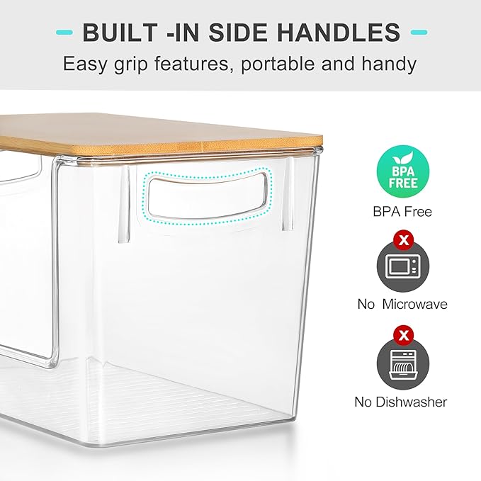 Pantry Organizers Storage, 2 Pack Large Clear Storage Bins - Image 8