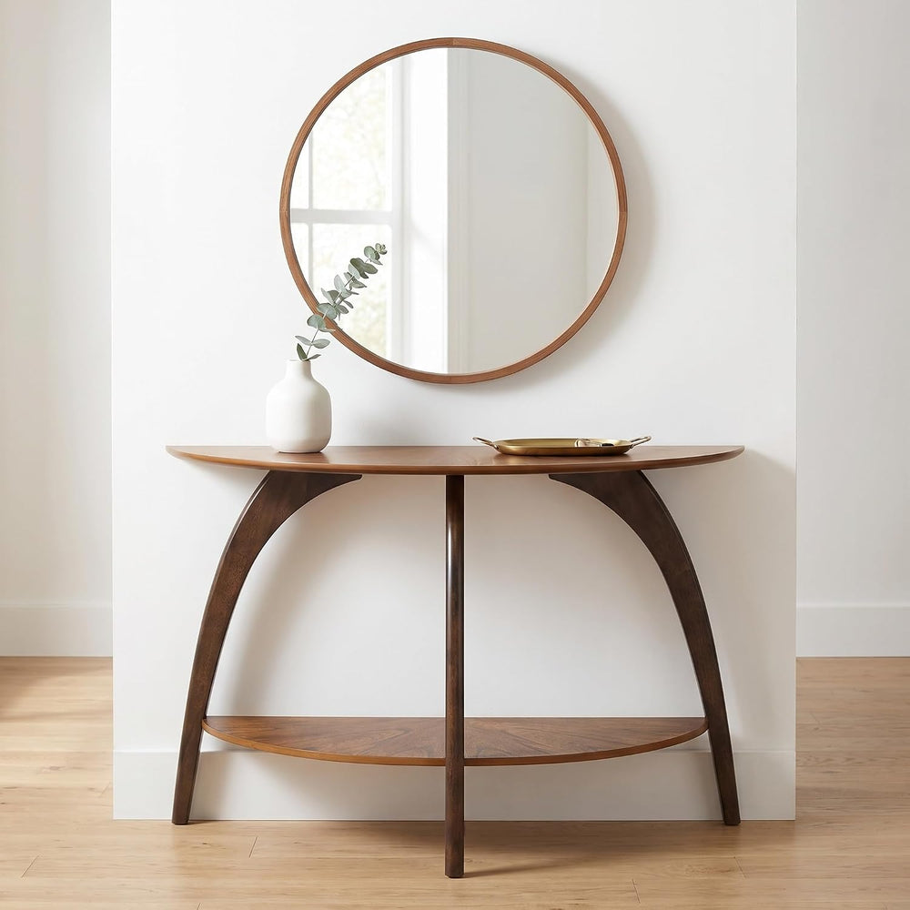Martin Svensson Home LAX Mid Century Wood Sofa Table, Nutmeg & Espresso