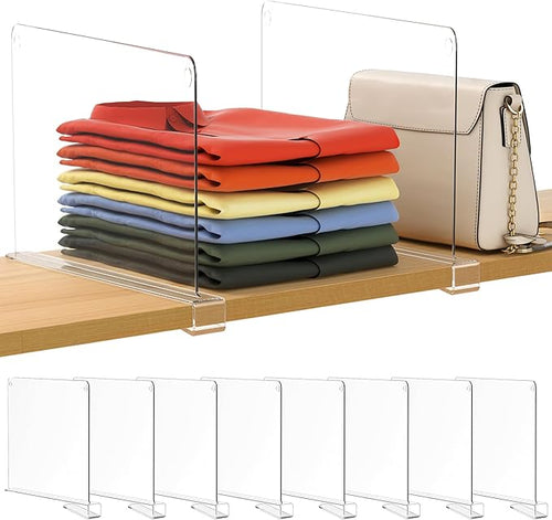 8 Pack 12 Inches Clear Shelf Dividers by Famyards