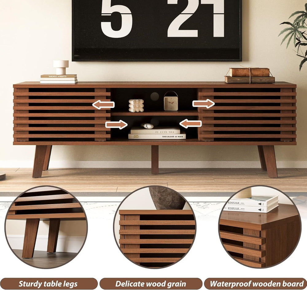 MAISONARIA Living Room Table Sets of 3, Mid Century Coffee Table & End Ta...