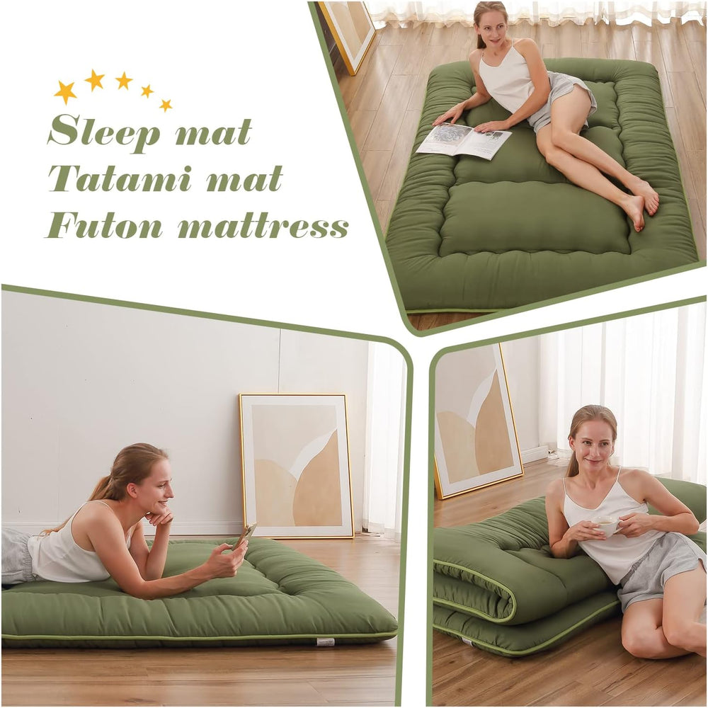 Zelladorra Japanese Floor Mattress, Futon Mattress with Portable Storage Bag ...