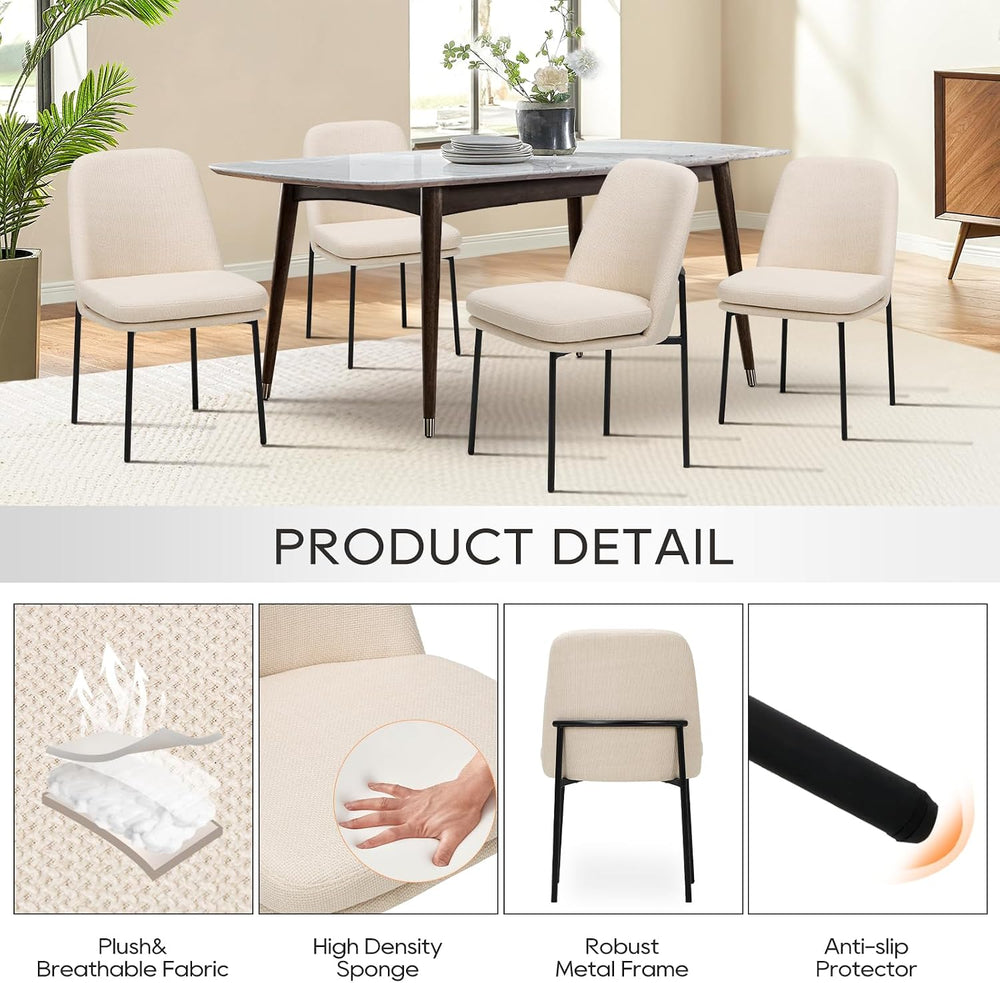 COLAMY Modern Dining Chairs Set of 4, Upholstered Dining Room Chairs Dinner C...