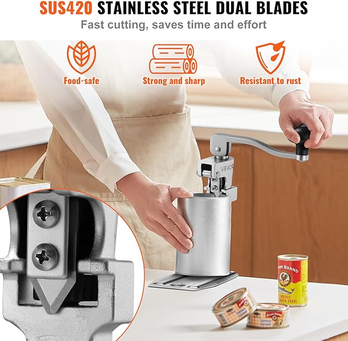 VEVOR Commercial Can Opener, Heavy-Duty Manual Tabletop Cans Opener