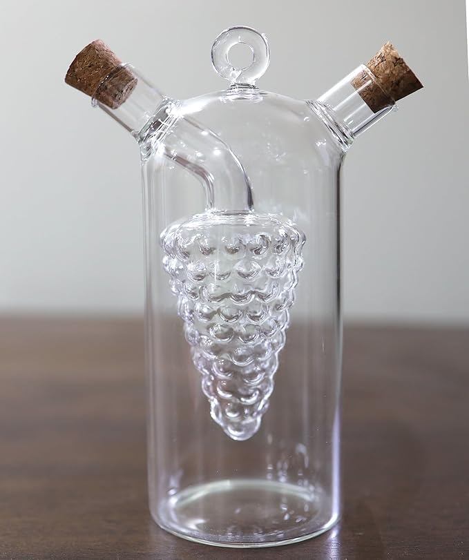 Iconikal 2-in-1 Glass Oil & Vinegar Salad Dressing Cruet Bottle Pourer - Image 6