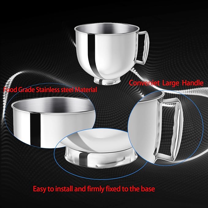 Stainless Steel Mixer bowl Fit for KitchenAid Artisan&Classic Series 4.5-5 QT - Image 5
