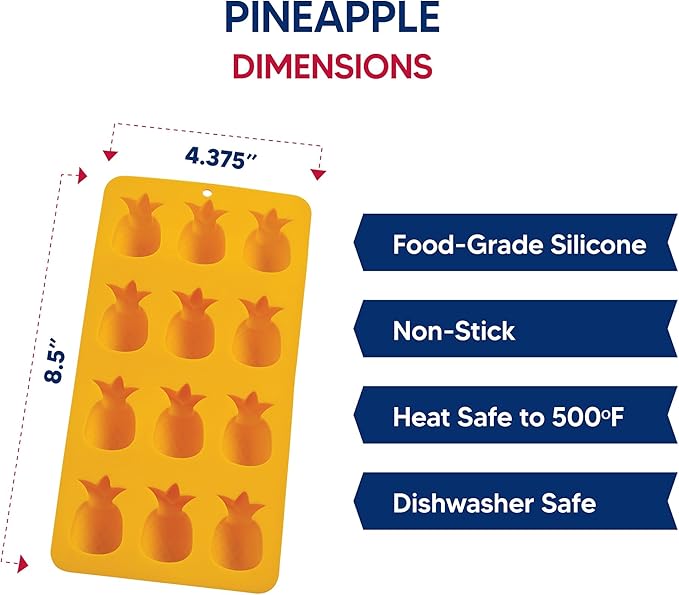HIC Kitchen Silicone Pineapples Ice Cube Trays, Each Tray Makes 12 Pineapples - Image 6