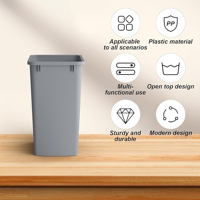 ROOMTEC 35QT Kitchen Trash Can, Lightweight and Sturdy Slim Trash Can, - Image 2