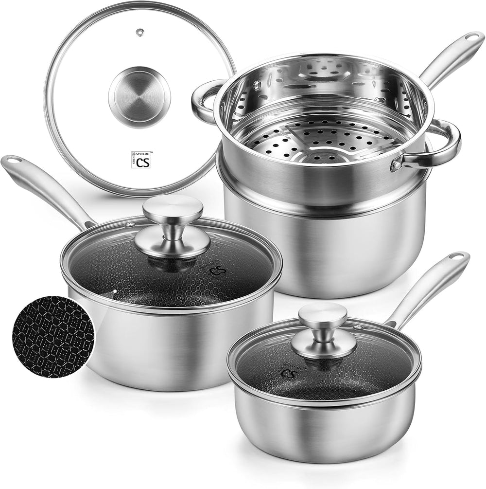 KOCH SYSTEME CS Hybrid Nonstick Stainless Steel Saucepan Set