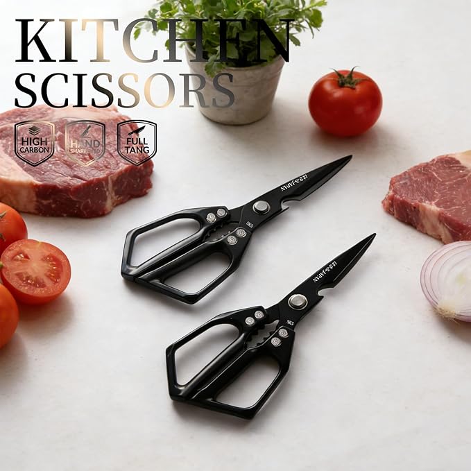 Kitchen Scissors Set 2PCS, Kitchen Shears Heavy Duty Poultry Shear Japan Meat - Image 2