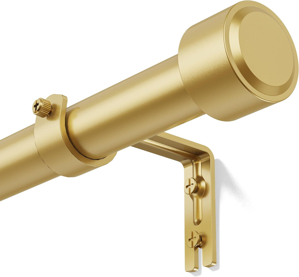 YaFex Gold Curtain Rod 32-144 Inch, Heavy Duty Adjustable 1 Inch Diameter