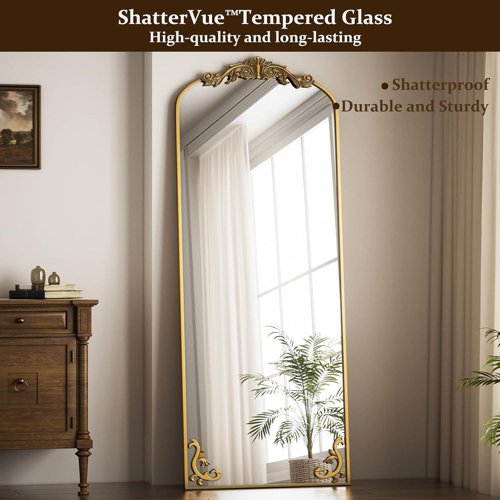 21"x 64" Arched Full Length Mirror, Freestanding Floor Mirror with ...