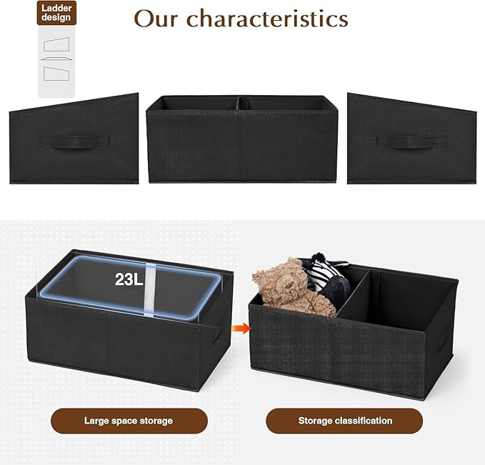 DIMJ Closet Storage Bins, 6 Pack Storage Baskets