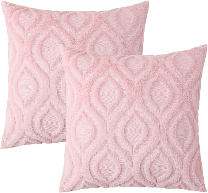 decorUhome Summer Throw Pillow Covers 18x18 Inch Set of 2, Soft Plush Faux Wool - Image 9