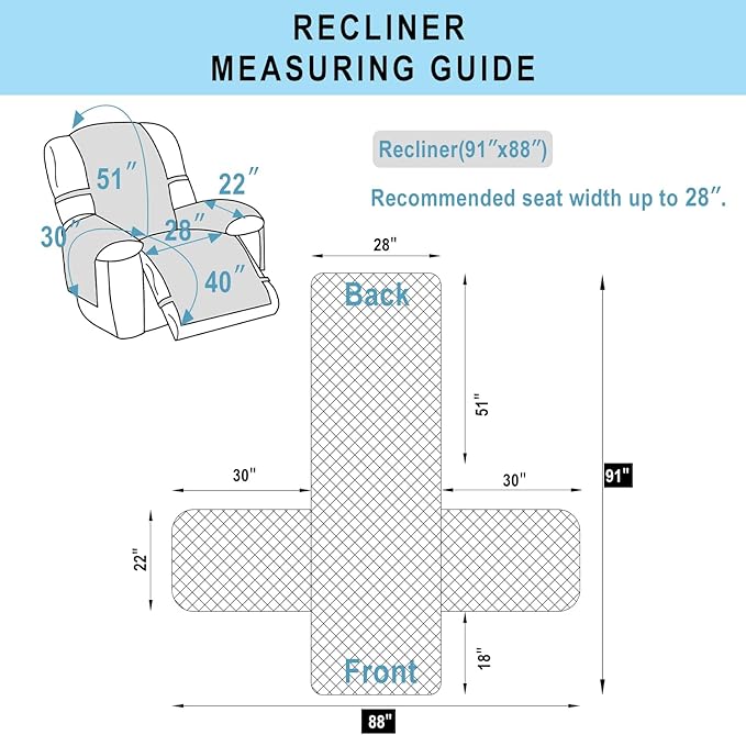 Recliner Chair Covers Reversible Sofa Couch Cover - Image 7