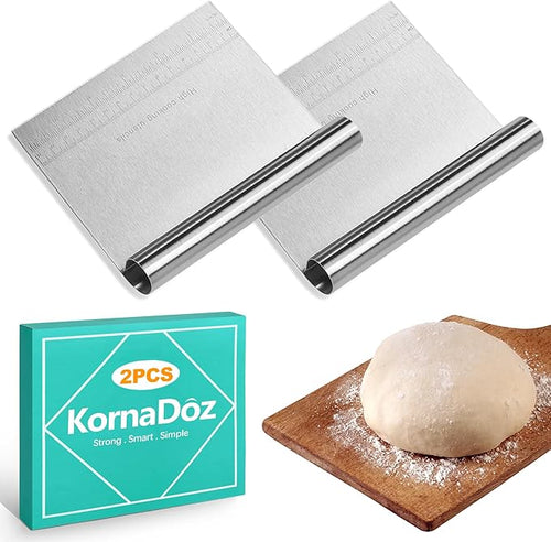 2 Pack Stainless Steel Dough Cutter & Pastry Scraper, Bench Knife by Unknown